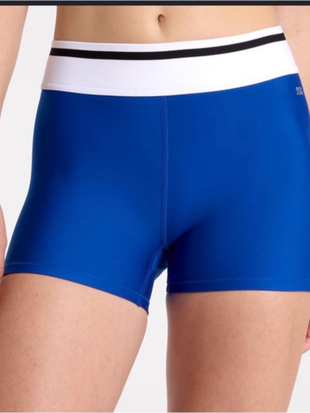 DSG Royal Blue Athletic Bike Shorts with White Stripe Waistband